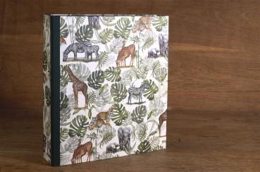 Preview: Jungle themed folder with mustard yellow linen edges